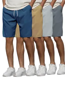 Men's Solid Drawstring Waist Shorts, Casual Pocket Straight Leg Shorts for Summer Streetwear, Shorts for Men, Men's Bottoms for Beach Vacation, Clothing, Loungewear