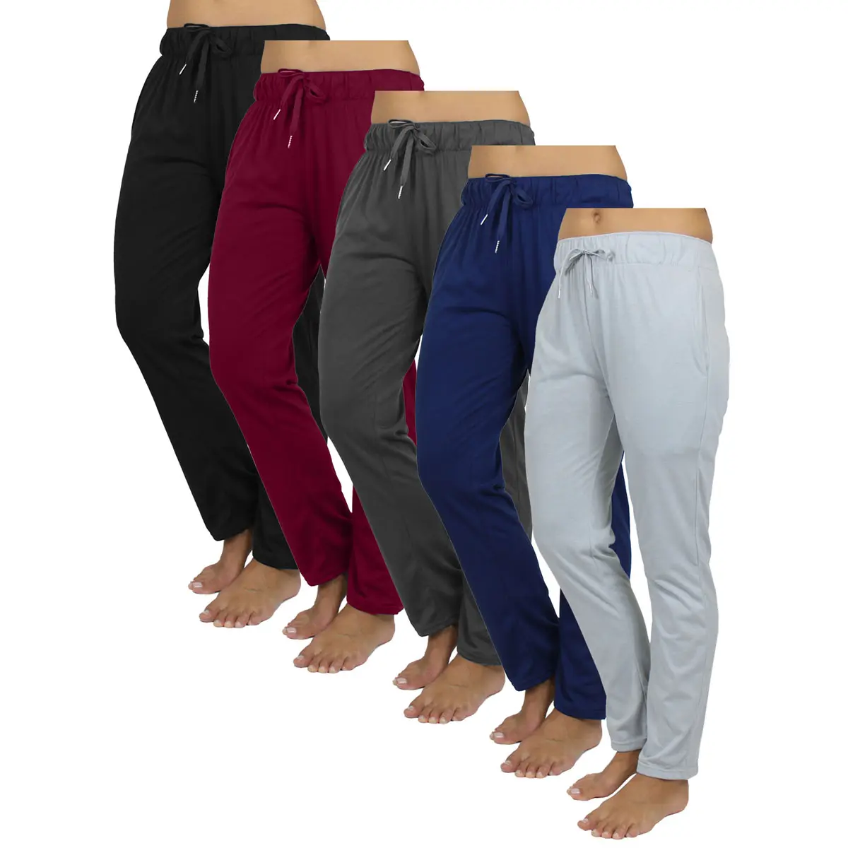 (5-Pack) Black-Burgundy-Charcoal-Navy-Heather Grey