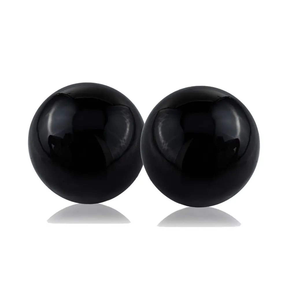 HomeRoots 383773 Black Aluminum Decorative Spheres, 3 in. - Set of 2