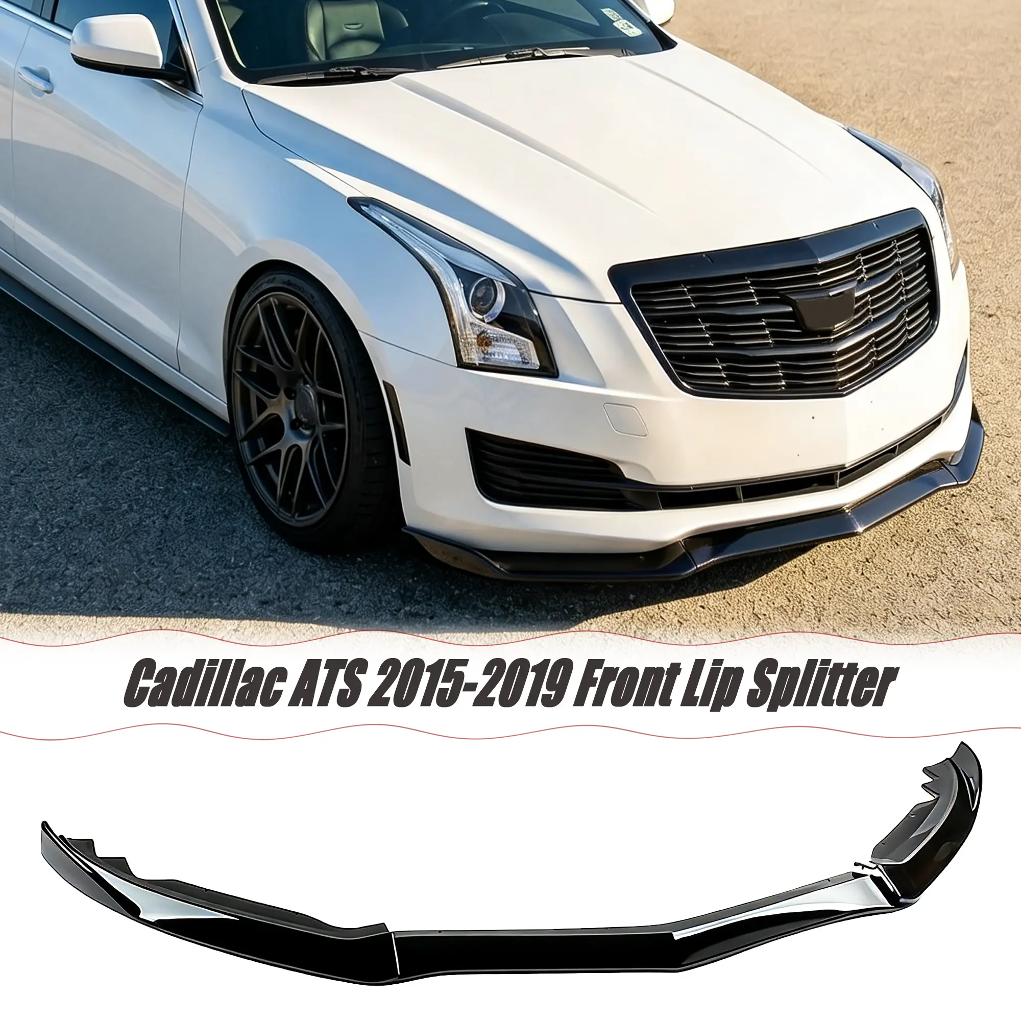 MUTUSAISI Front Lip Splitter Spoiler Fit for Cadillac ATS 2015-2019 Air Chin Body Kit Exterior Accessories