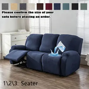 Elastic Recliner Cover for 1/2/3 Seat Lounge Chairs, Striped Jacquard Sofa Cover, Pet & Child Furniture Protector, Minimalist Style