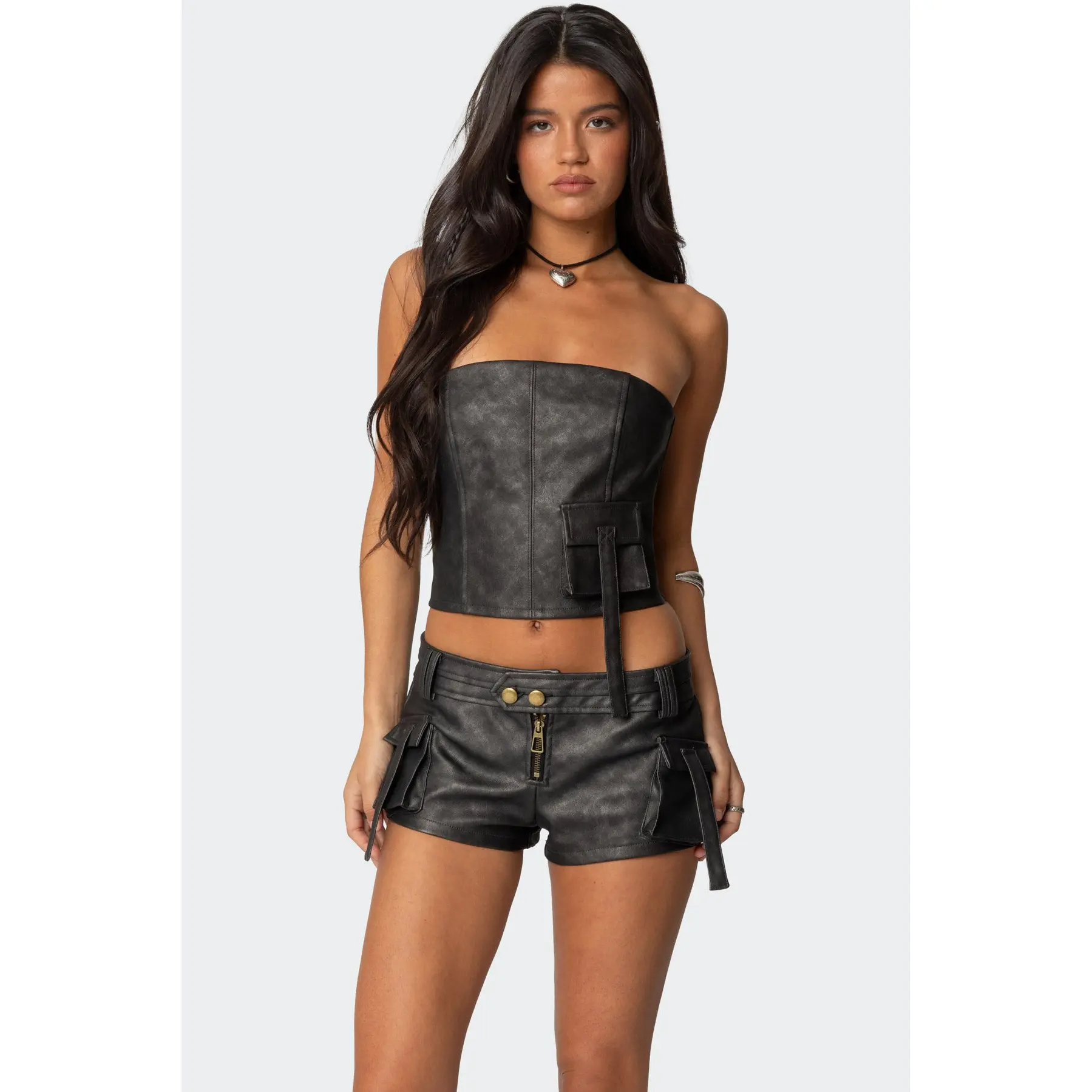 Ryan Faux Leather Cargo Corset - TikTok Shop