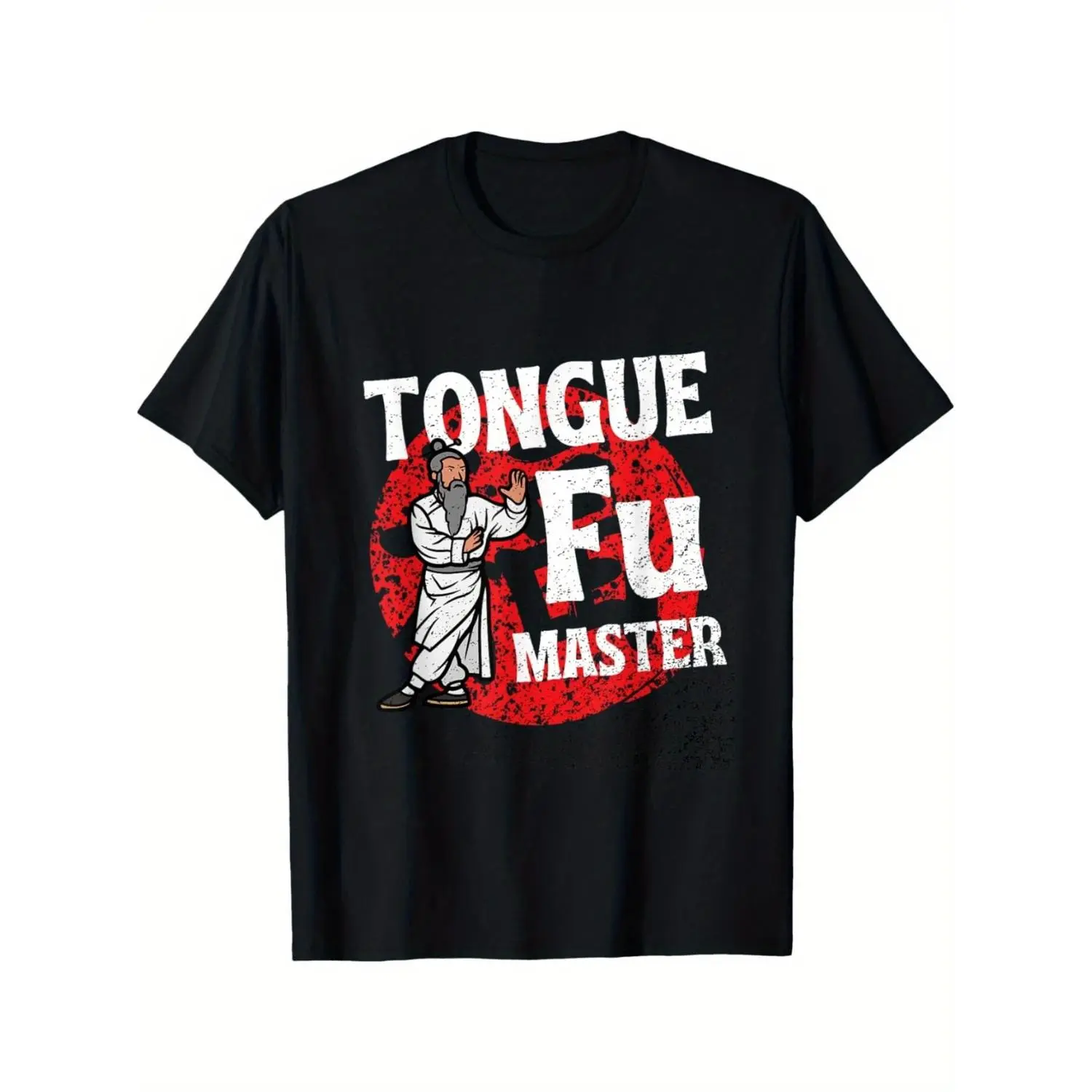 Men's Funny Adult Humor T-Shirt Tongue Fu Master Dirty Sarcastic NSFW Tee