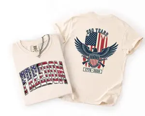 Double Sided 1776 Comfort Colors Shirt, 250 Years of Freedom Tee, Patriotic Eagle Top, USA 250th Anniversary, 4th of July 2026 Apparel, Veteran Gift Mens - KitchenEra