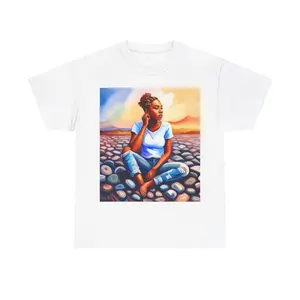 Black Distress Women Unisex Heavy Cotton Tee