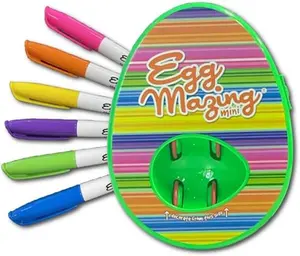 The EggMazing Easter Egg Mini Decorator Kit Arts and Crafts Set - Includes Egg Decorating Spinner and 6 Markers [Packaging May Vary]