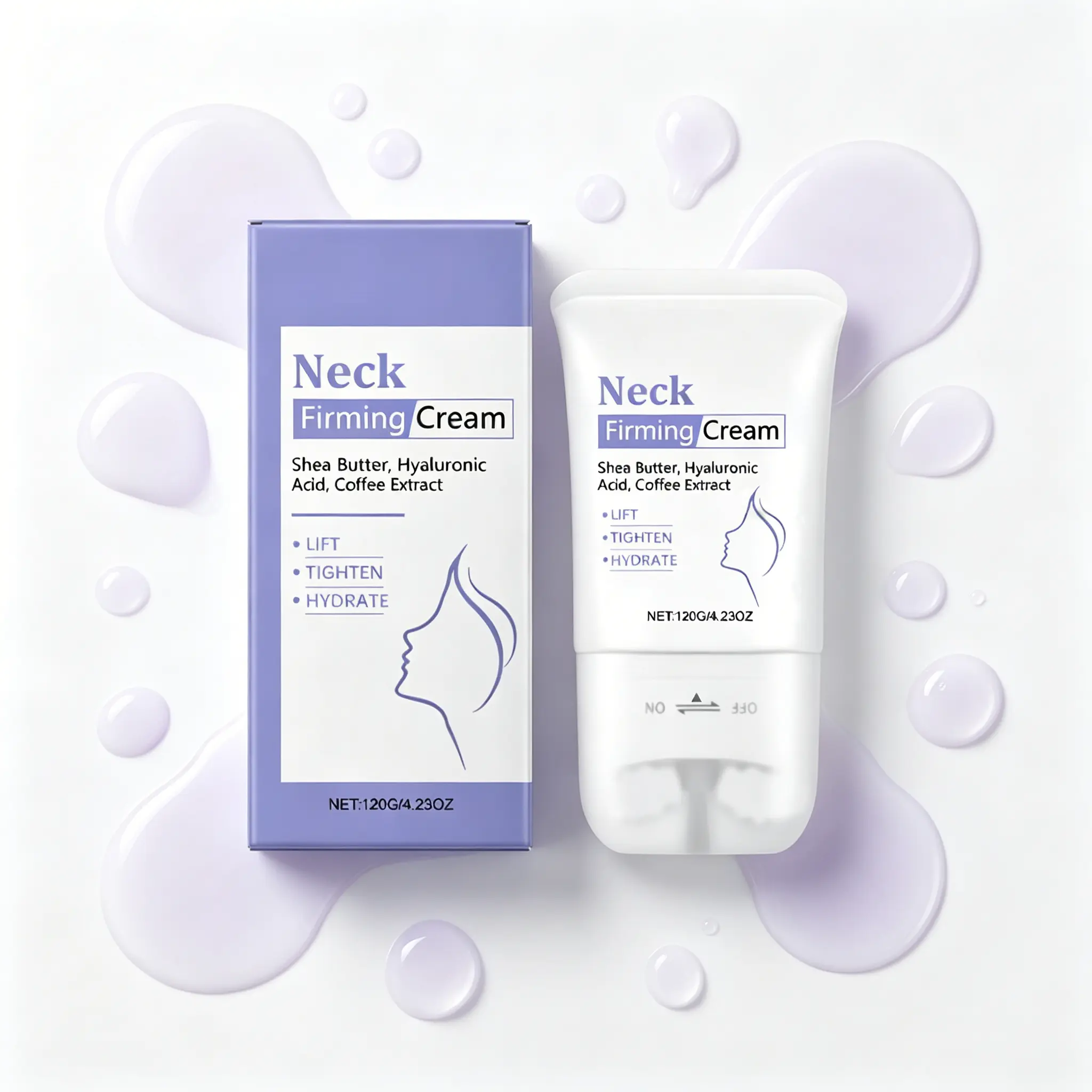 Neck Firming Cream 120g – Shea Butter, Hyaluronic Acid & Coffee Extract | Lifts, Tightens & Hydrates, Reduces Wrinkles & Double Chin
