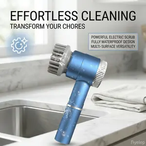 Electric Spin Scrubber Cordless Rechargeable Cleaning Brush, Multi-Purpose Power Scrubber with Replaceable Heads for Deep Cleaning Kitchen, Bathroom, Tub, Tile, Sink, Shower, Countertops and Household Surfaces, Home Cleaning Tool for Easy Scrubbing