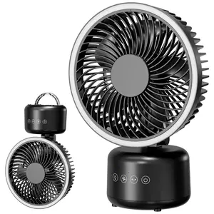 Electactic 4-in-1 Multifunctional Fan with Remote Control, Outdoor / Table / Wall / Ceiling Fan, 4 Speeds + Natural Wind Mode, 330° Oscillation, 2-10H Timer, Dual Color Lighting, Safe for Fingers, 22dB, 5m/s Max Wind, Portable Fan for bedroom, office
