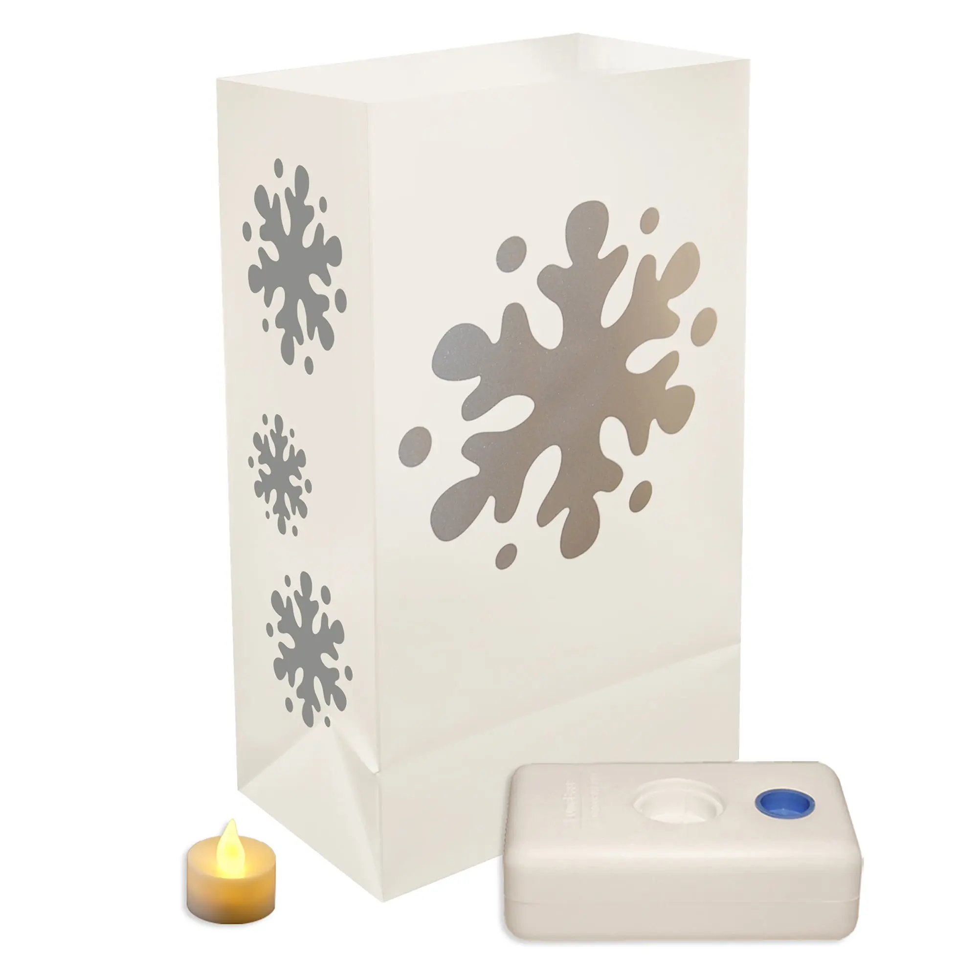LumaBase 12-Piece LED Plastic Candle Luminaria Kit - 12 Battery-Operated Tea Lights, CR2032 Batteries, Adult-Friendly, Water-Resistant Outdoor Decor, Patio Decoration