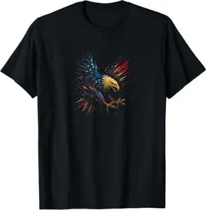 American Flag Bald Eagle Patriotic Eagle 4th of July USA T-Shirt