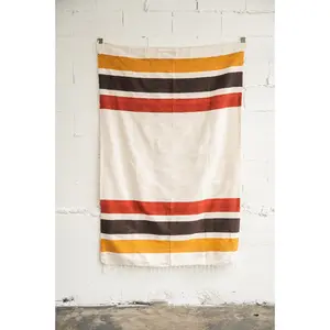 “Las Rayas” || Gold Brown Rust || Handwoven Throw Blanket