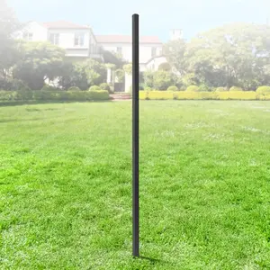 Fencer Wire Heavy Duty 8FT Outdoor Steel Fencing Border Post, 16 Gauge Anti-rust Metal Fence Post, 2” Diameter Decorative Garden Fence Post, Pack of 1/5/10