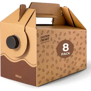 8 Pack 96 oz Disposable Coffee Dispensers with Handle, Durable Insulated Coffee To Go Storage Containers, Portable Cold/Hot Beverage Dispensers Bulk for Catering, Party, Office