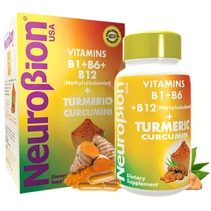 40 Capsules Neurobion Turmeric Curcumin 650 mg Herbal Supplement for Antioxidant Support, High Absorption Ultra Potent Turmeric Supplement Multivitamins Complex with B12