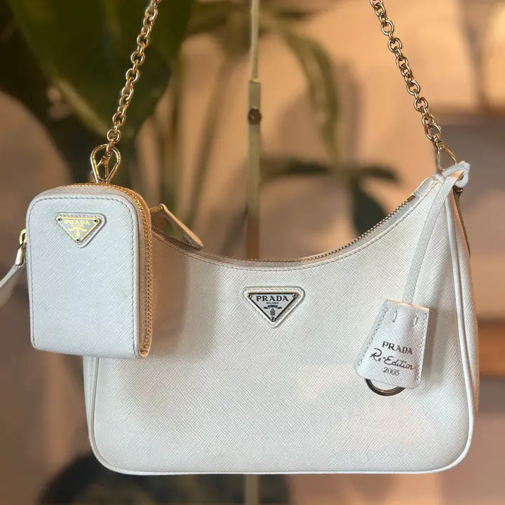 Pre-owned Leather Crossbody Bags PRADA Saffiano Re Edition Shoulder Bag