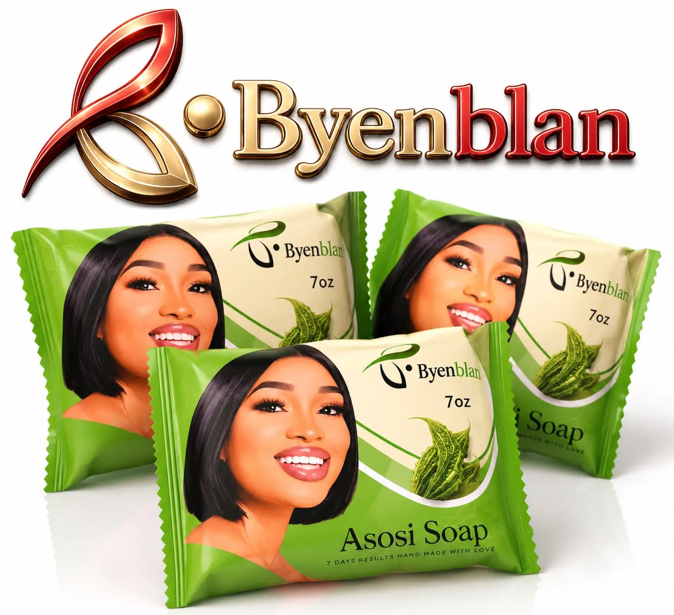 Ansly Boutik , Byenblan Asosi Sets of 3pcs, Face & Body Bar Soap 7 oz