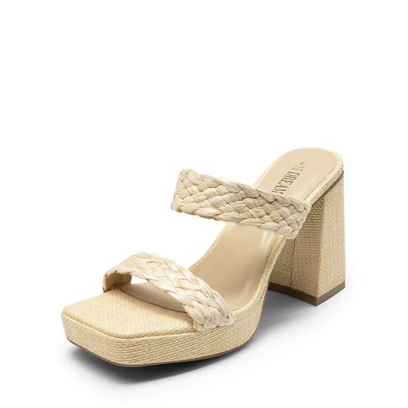 DREAM PAIRS Women's Classic Leather Open-Toe Braided Chunky Cuban Heel Platform Sandals - Women's Heels, Trending Footwear, Casual Stylish Walking Pumps, Heels For Women