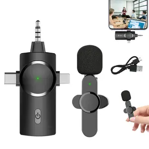 Wireless Lavalier Microphone, USB Rechargeable Lapel Mic, Ideal for Video Recording, Teaching, Interviews, Podcasts, Conferences, Vlogs