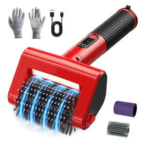 CuLiDing Electric Grill Brush with LED Light, 4000mAh/800 RPM High-Speed Non-Shedding Spinning Cleaner, Removable Washable Brush Head and 2 Scouring Pads, Rechargeable BBQ Cleaning Tool for Outdoor Grilling Mother's Day Gift