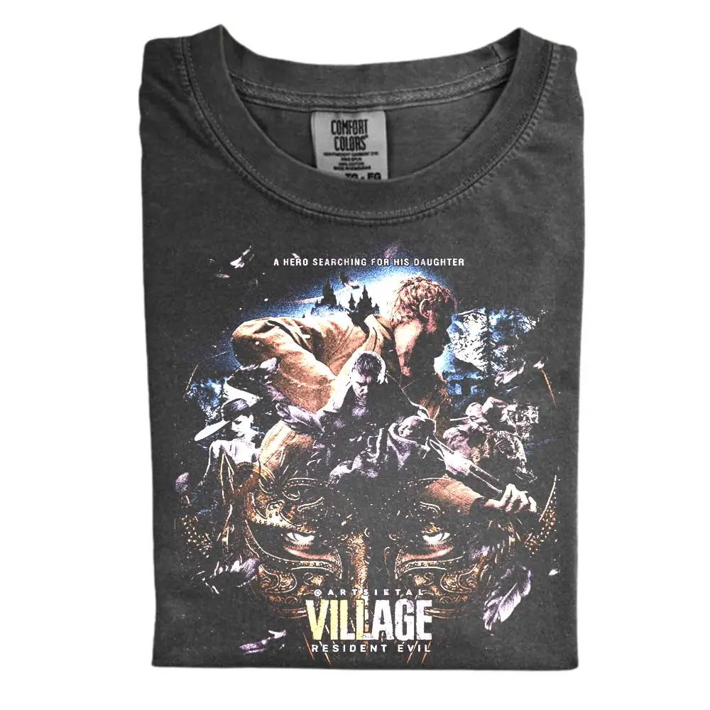 The Vintage Survival Horror Village Comfort Color Shirt, Dark Monster Shirt, Gift for Men, Vintage Game Shirt, Gift for Women, Crew Neck T-shirt, Trending T-shirt