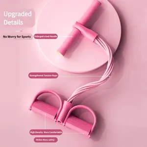 6-Tube Pedal Resistance Band, Multifunctional Fitness Equipment for Home Gym - Compact & Portable for Full-Body Workouts, Sit-Ups, Yoga