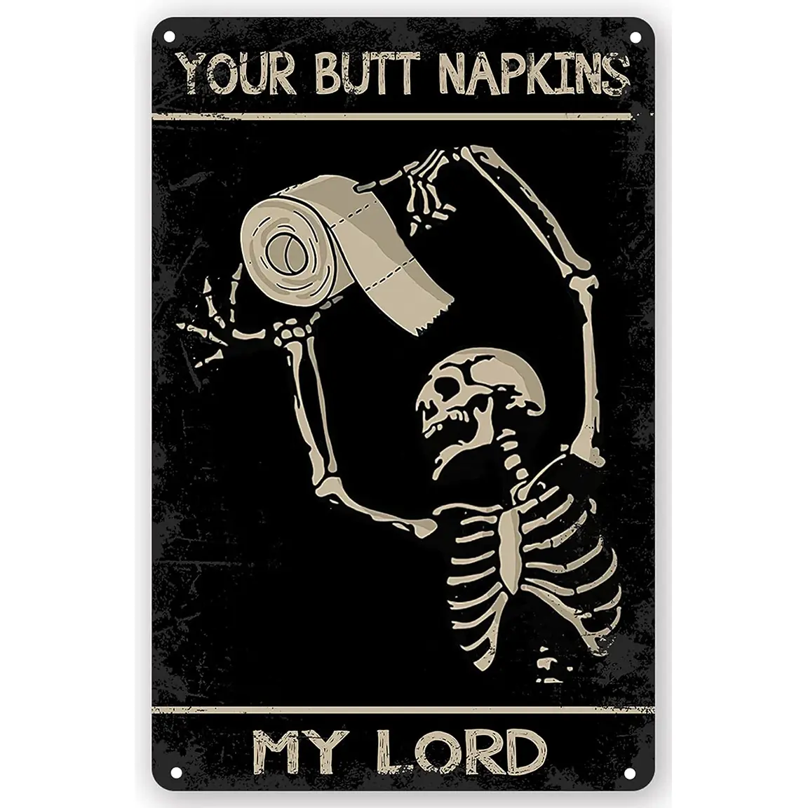 Funny Metal Retro Skeleton Decorate Tin Signs Wall Art Perfect For Home Washroom Bathroom Decoration 8x12 Inch Waterproof Gift