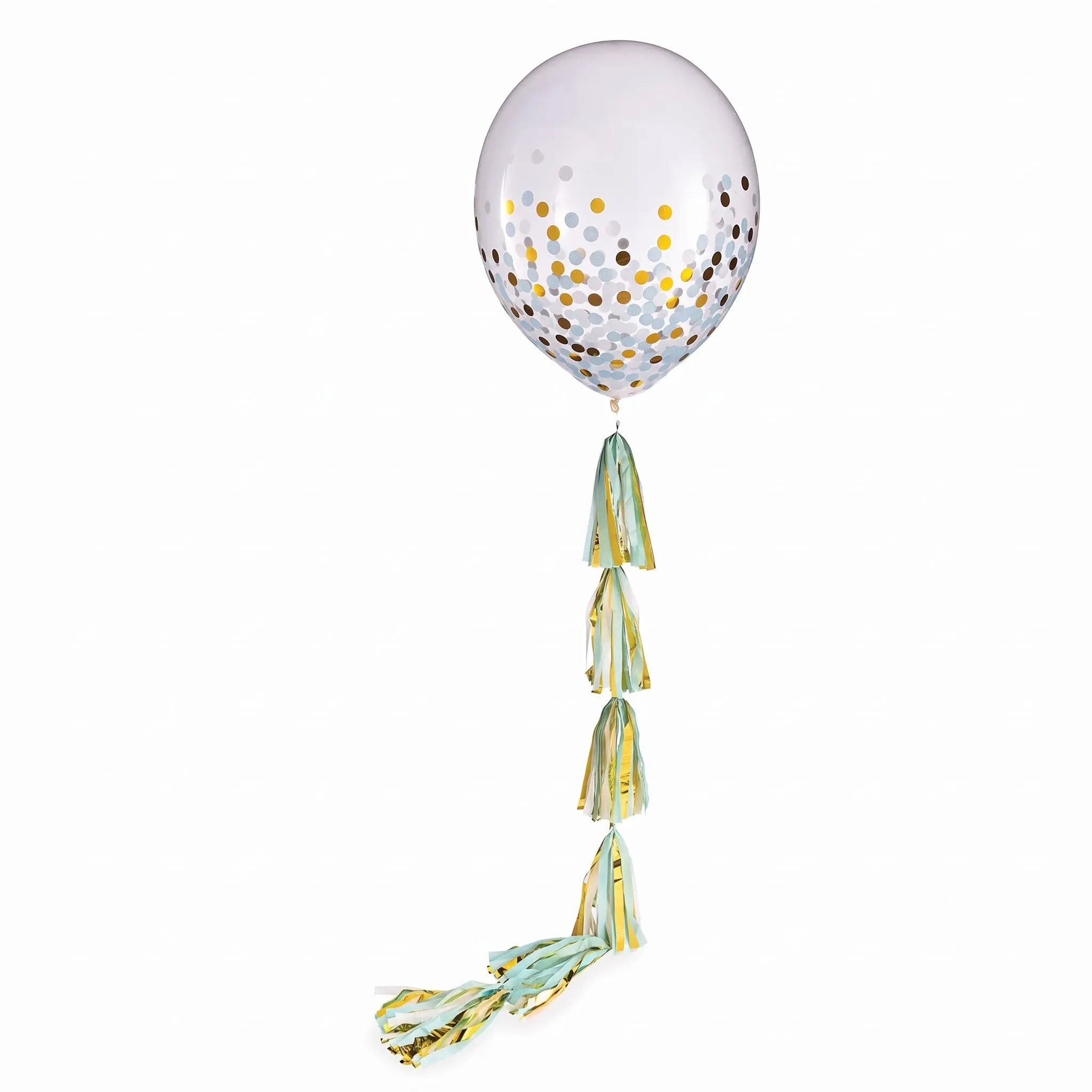 Blue and Gold Tassel Fringe Balloon Tail Accessory, 6 ft