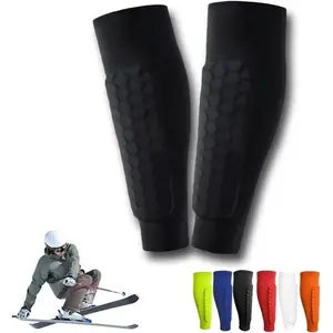 Soccer Shin Guards Shin Pads for Kids Youth Adult, Calf Compression Sleeve with Honeycomb Pads, Support for Shin Splint Baseball Boxing Kickboxing MTB, Lightweight