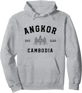 Sporty Cambodian Khmer Angkor Wat Pullover Hoodie