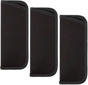 3 Pack Slip in Eyeglasses Cases, Protective Glasses Case For Reading Glasses Pouch Fabric Spectacle Pouch Soft Glasses Sleeve Black Storage Glasses Pouch Holder