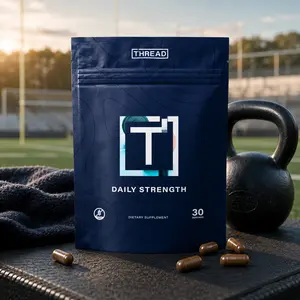 Thread Daily Strength Capsules | Strength & Recovery Capsules for Young Athletes | RipFACTOR Herbal Blend | 30 Servings