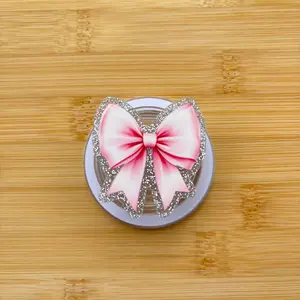 Pink Bow Magnetic Grip | Kindle & Phone Holder, Compatible With MagSafe Devices