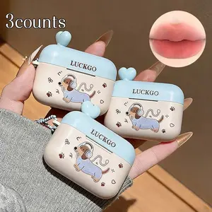 Three-Pack Soft Adorable Lightweight Color Lock Dual-Tone Lip Mud Matte Glossy Lipstick Long-Lasting Moisturizing Makeup Set