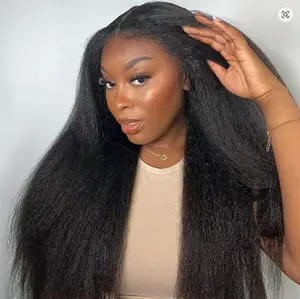 Bling Hair 3 In 1 Half Wig Human Hair With Drawstring Kinky Straight Half Wig Ready To Go Comfortable Fit No Glue Needed Natural Hairline