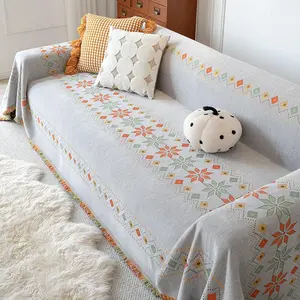 Boho Style Geometric Pattern Sofa Cover, Couch Cover, Sofa Slipcover, 1 Count Sofa Protective Cover, Home for Living Room Decor