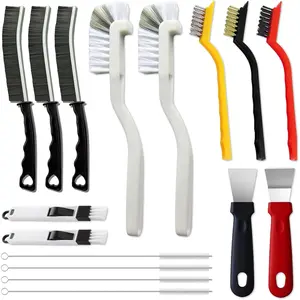 16Pcs Crevice Cleaning Brush Set, Hard Bristle Scrub Brushes Tools for Deep Cleaning Gap,Window Groove Cleaning Brush for Sliding Door, Sill, Tile Lines, Shutter, Corner, Sink, Teapot, Bottle (16 Pcs)