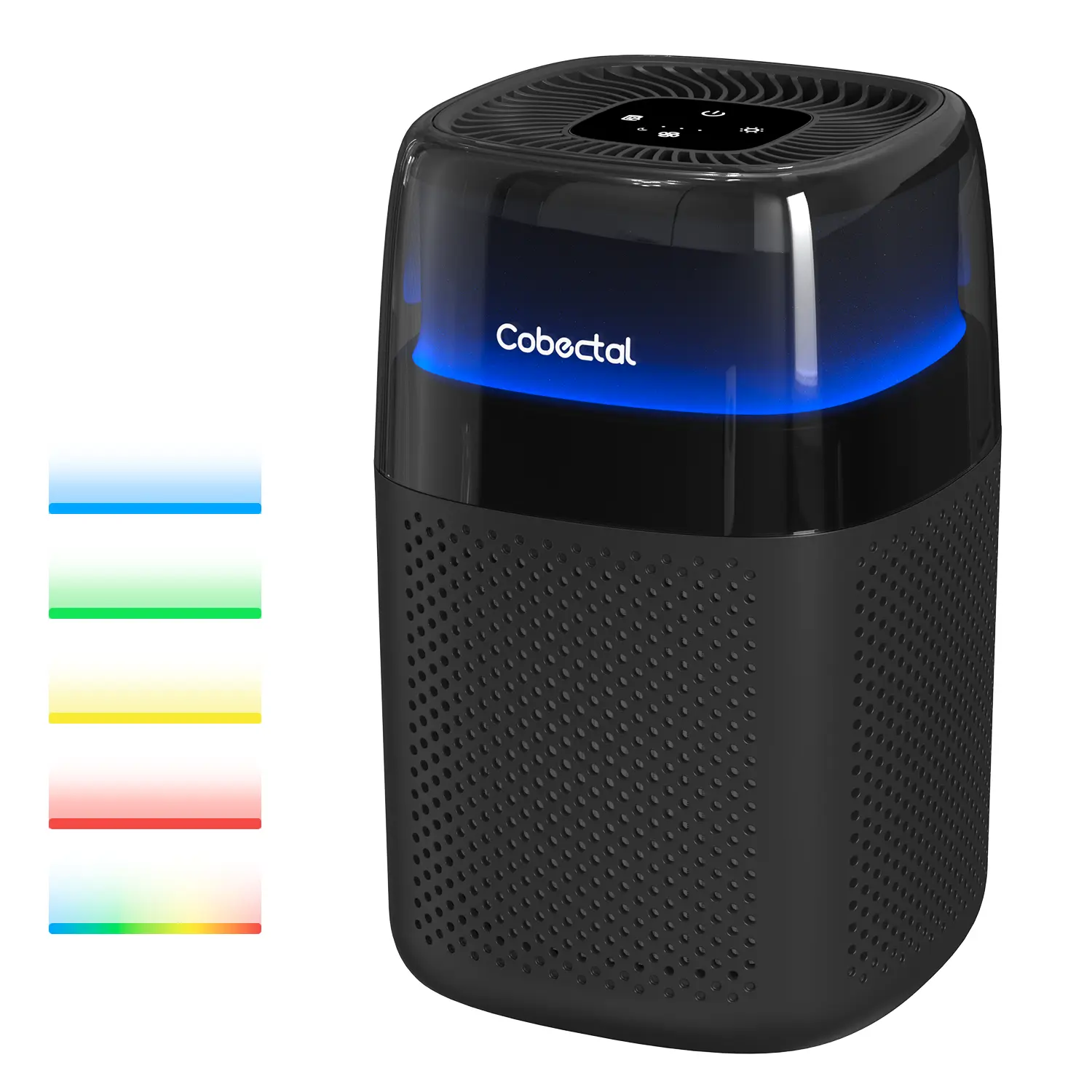 Cobectal ZQA-5000A Air Purifier - 3-Stage Filtration System, 24dB Ultra Quiet Adjustable Sleep Mode, 12W Aromatherapy, LED Light, 180x180x275mm, 4.0lb for Home Bedroom Decor Use