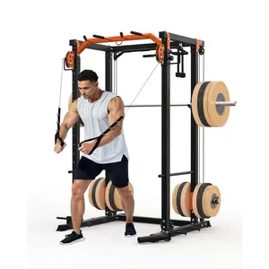 Power Cage, All-in-1 Home Gym with LAT Pulldown & Cable System, 2000LBS Squat Rack for Home & Garage & Apartment Use, Workout Cage with More Attachments
