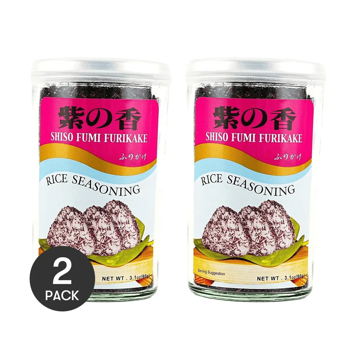 2 Pack AJISHIMA Shiso Furikake Rice Seasoning - Authentic Japanese Flavor for Rice, Noodles, and Baby Food (90g Each)