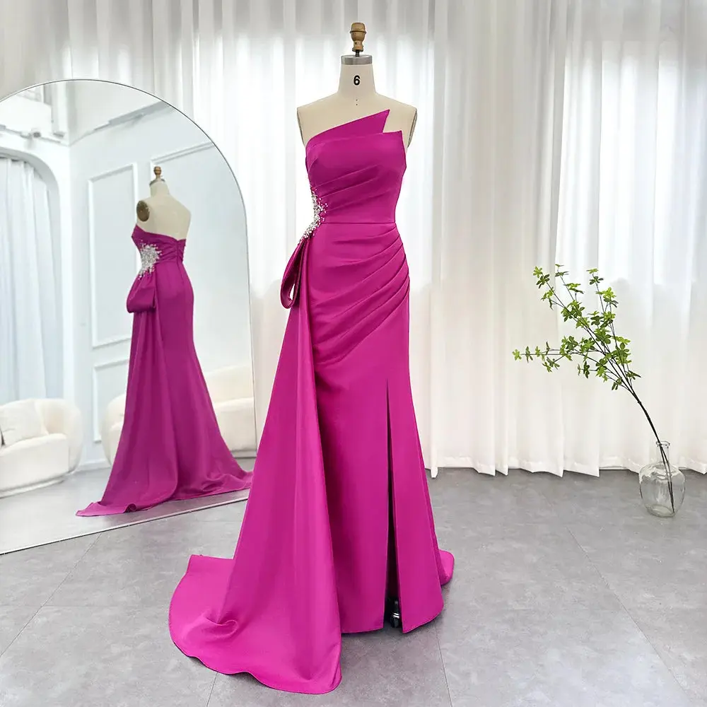 Elegant Fuchsia Mermaid Evening Dresses with Overskirt and Side Slit 2024 - TikTok Shop Elegant Fuchsia Mermaid Evening Dresses with Overskirt and Side Slit 2024 - TikTok Shop