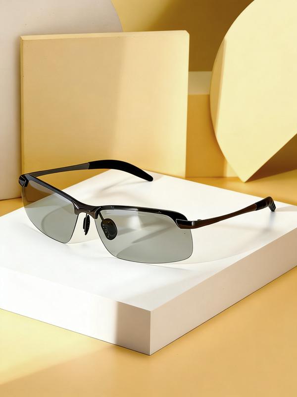 【dealsforyoudays】Paleshy HD Polarized Photochromic Sunglasses UV400 Protection, Unisex 2026 Summer Retro Oversized Simple Square Frame Fashion Accessories, Outdoor Sports Driving, Fishing, Golf, Running, Climbing Day Night Safety Glasses