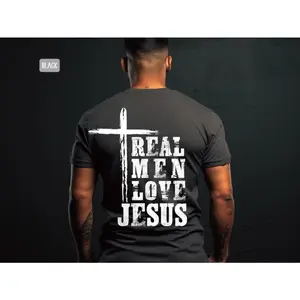 Mens Christian Bella Canvas T-Shirt, Real Men Love Jesus