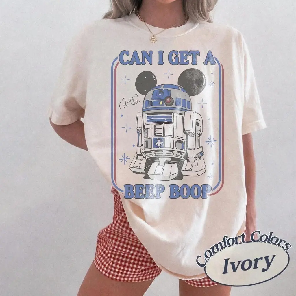 Comfort Colors_Wars R2-D2 Can I Get a Beep Boop Comfort Colors Shirt, Star Droid Tee, May the 4th be with you, Galaxy Edge's Trip