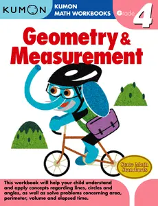 Kumon Grade 4 Geometry & Measurement Workbook for Math Skills Development