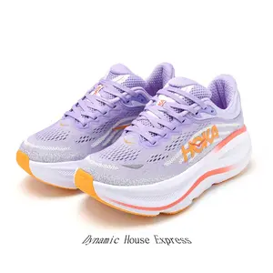 Pastel Purple Performance Mesh Sneakers with Orange & White Accents | Non-Slip Lightweight Shoes for Jogging & Gym