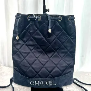 Pre-owned CHANEL Vintage Black Backpack With Black Card|20748373