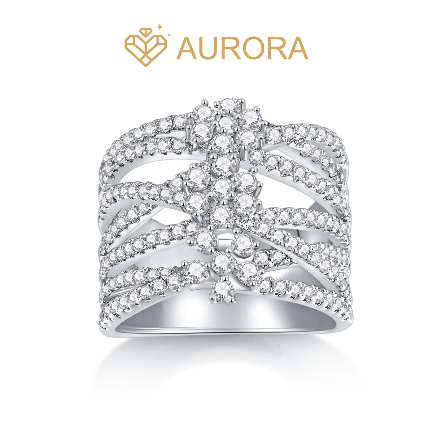 【#125 PetalBand】Moissanite rings with 925 Sterling Silver Anniversary Auspicious Wedding Engagement Jewelry Synthetic Moissanite