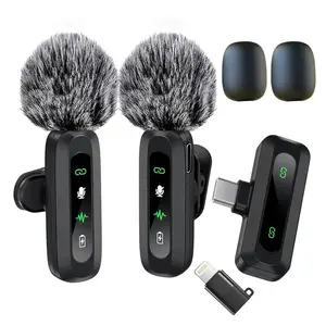 Professional Wireless Lavalier microphone for iPhone,Android phone,Wireless Microphone Plug-Play,Lapel Mic for Video Recording,Teaching, interviews,Podcast,Cordless Omnidirectional Condenser Recording Mic for TikTok,YouTube,Vlog