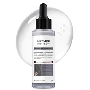JD CONCEPT Santymo Gentle Exfoliating Black Rice Ampoule Serum, 2.7 Fl Oz Blackhead Remover, Pore Minimizer & Smooth Dead Skin Cleaner with Rice Bran Extract, Salicylic Acid, Honey, for All Skin Types, Korean Skincare, Serums
